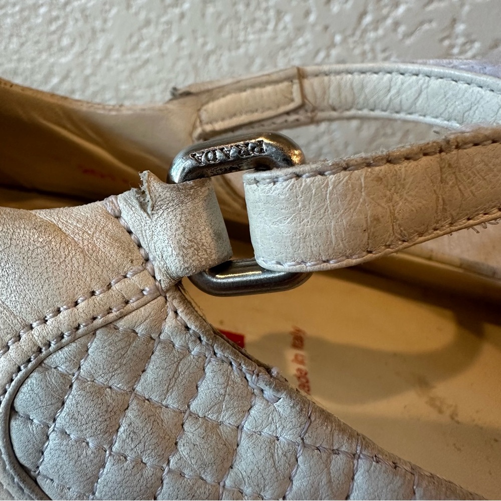 Prada Sport White Leather Mary Jane Left Shoe - Picture 6 of 14